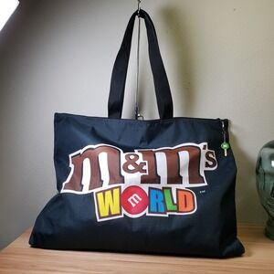 M&M's World Zip Top Large Tote Bag Candy Characters Retro Kidcore Carry All
